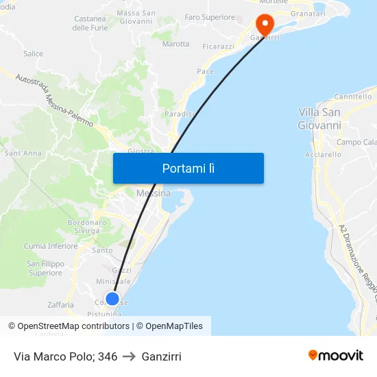 Via Marco Polo; 346 to Ganzirri map