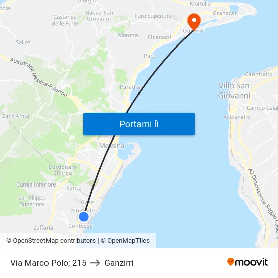 Via Marco Polo; 215 to Ganzirri map