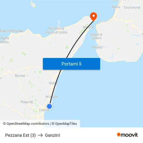 Pezzana Est (3) to Ganzirri map