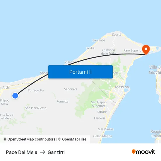 Pace Del Mela to Ganzirri map
