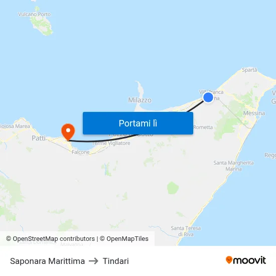 Saponara Marittima to Tindari map