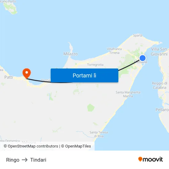 Ringo to Tindari map