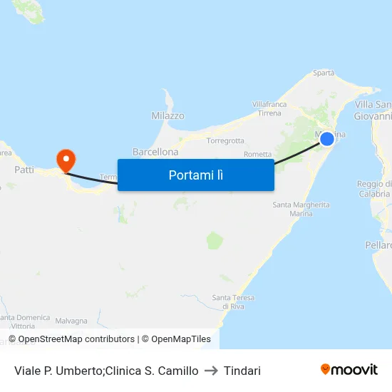 Viale P. Umberto;Clinica S. Camillo to Tindari map