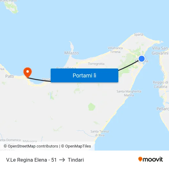 V.Le Regina Elena - 51 to Tindari map