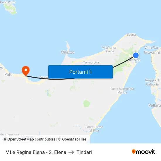 V.Le Regina Elena - S. Elena to Tindari map