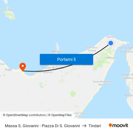 Massa S. Giovanni - Piazza Di S. Giovanni to Tindari map
