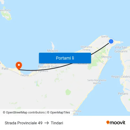 Strada Provinciale 49 to Tindari map