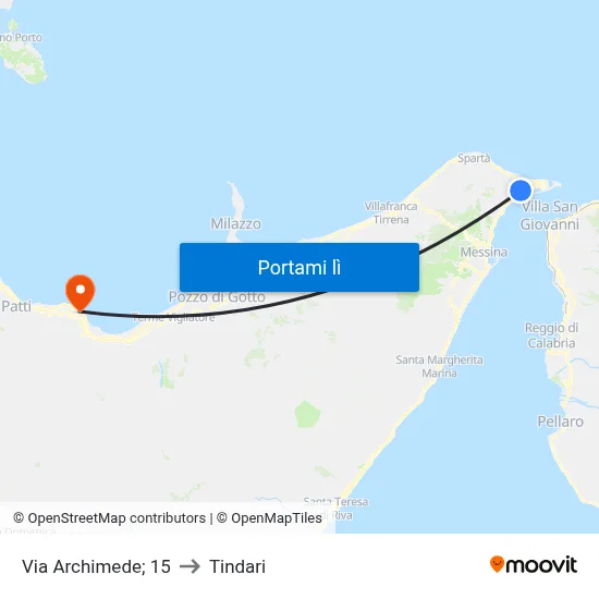 Via Archimede; 15 to Tindari map