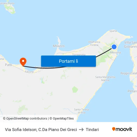 Via Sofia Idelson; C.Da Piano Dei Greci to Tindari map