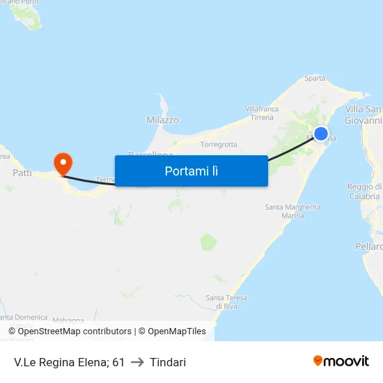 V.Le Regina Elena; 61 to Tindari map