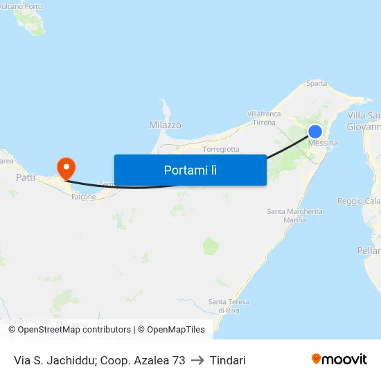 Via S. Jachiddu; Coop. Azalea 73 to Tindari map