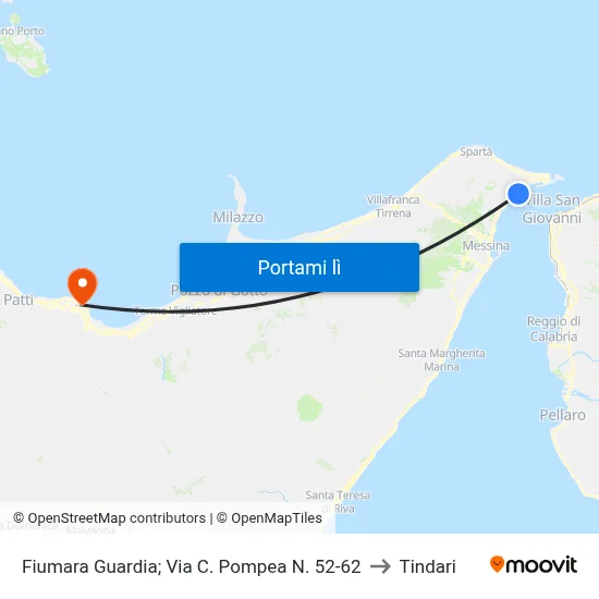 Fiumara Guardia; Via C. Pompea N. 52-62 to Tindari map