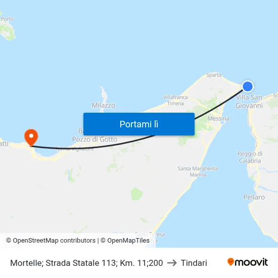 Mortelle; Strada Statale 113; Km. 11;200 to Tindari map