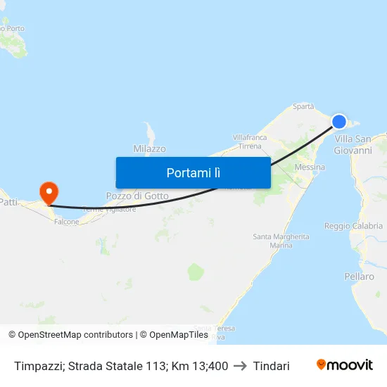 Timpazzi; Strada Statale 113; Km 13;400 to Tindari map
