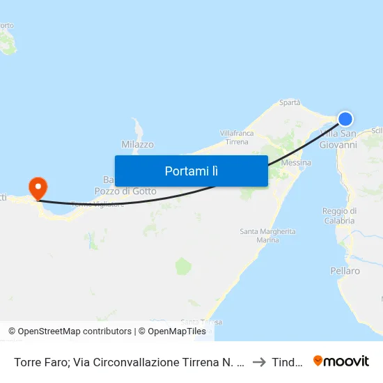 Torre Faro; Via Circonvallazione Tirrena N. 63 to Tindari map