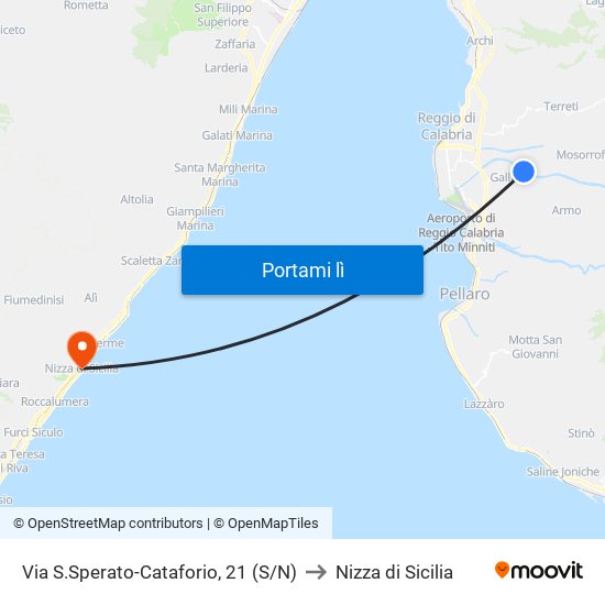 Via S.Sperato-Cataforio, 21 (S/N) to Nizza di Sicilia map