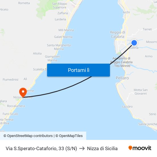 Via S.Sperato-Cataforio, 33 (S/N) to Nizza di Sicilia map