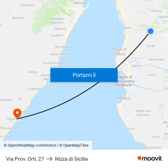 Via Prov. Orti,  27 to Nizza di Sicilia map