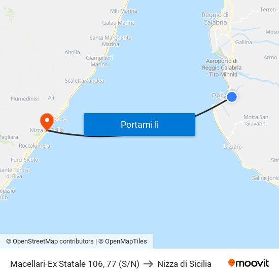 Macellari-Ex Statale 106, 77  (S/N) to Nizza di Sicilia map