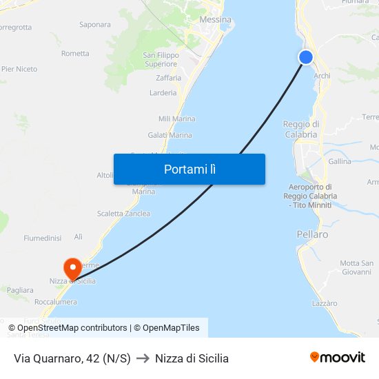 Via Quarnaro, 42  (N/S) to Nizza di Sicilia map