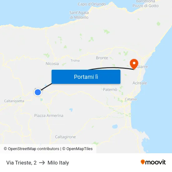 Via Trieste, 2 to Milo Italy map