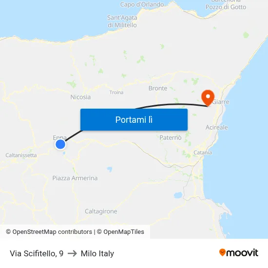 Via Scifitello, 9 to Milo Italy map
