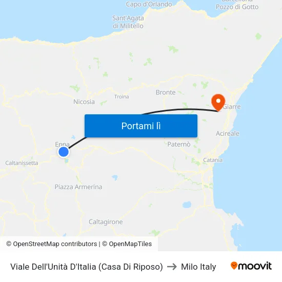 Viale Dell'Unità D'Italia (Casa Di Riposo) to Milo Italy map