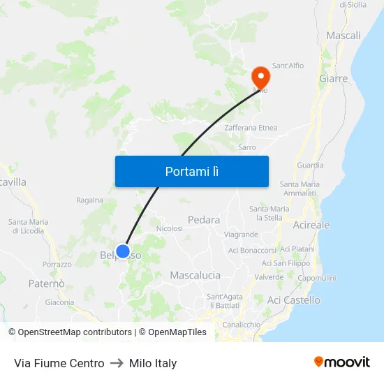Via Fiume Centro to Milo Italy map