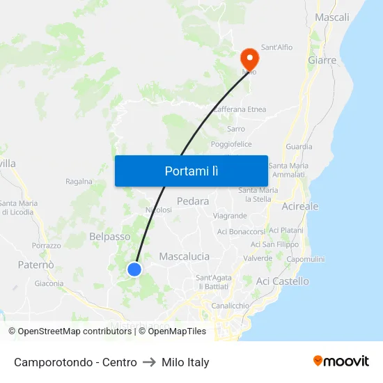 Camporotondo - Centro to Milo Italy map