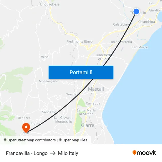 Francavilla - Longo to Milo Italy map