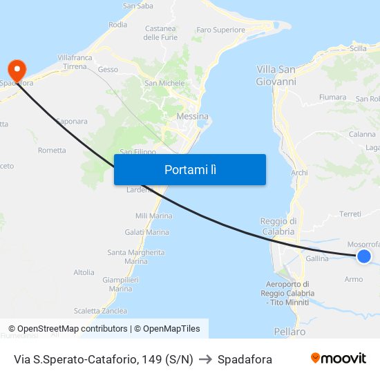 Via S.Sperato-Cataforio, 149 (S/N) to Spadafora map