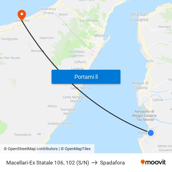 Macellari-Ex Statale 106, 102 (S/N) to Spadafora map