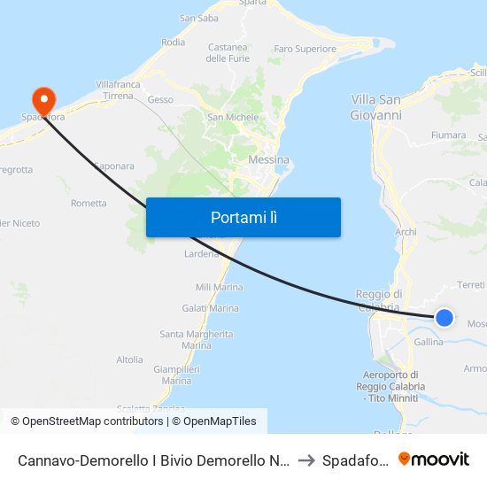 Cannavo-Demorello  I Bivio Demorello N/S to Spadafora map