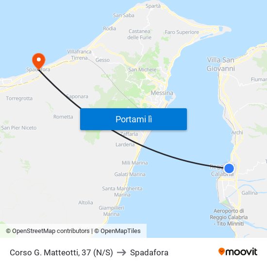 Corso G. Matteotti, 37  (N/S) to Spadafora map