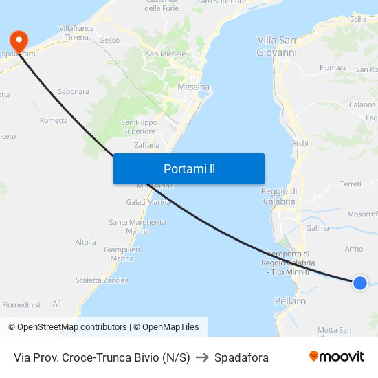 Via Prov. Croce-Trunca  Bivio (N/S) to Spadafora map