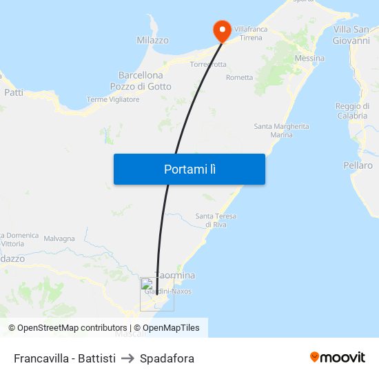 Francavilla - Battisti to Spadafora map