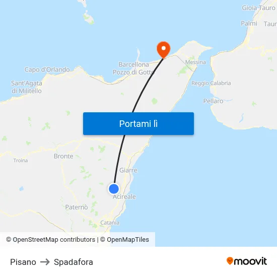 Pisano to Spadafora map