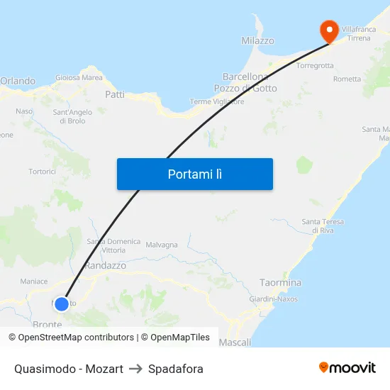 Quasimodo - Mozart to Spadafora map
