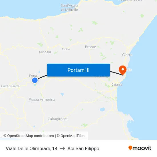 Viale Delle Olimpiadi, 14 to Aci San Filippo map