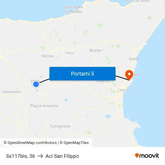 Ss117bis, 36 to Aci San Filippo map
