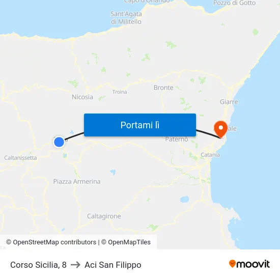 Corso Sicilia, 8 to Aci San Filippo map