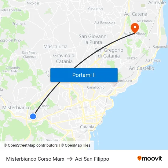 Marx - Zenia to Aci San Filippo map