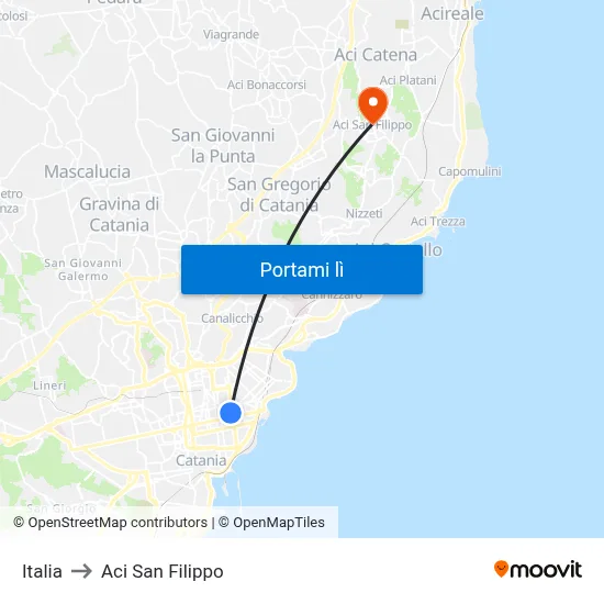 Italia to Aci San Filippo map