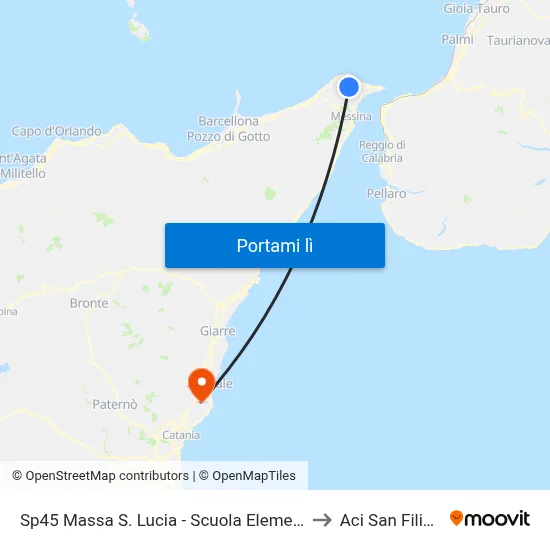 Sp45 Massa S. Lucia - Scuola Elementare to Aci San Filippo map