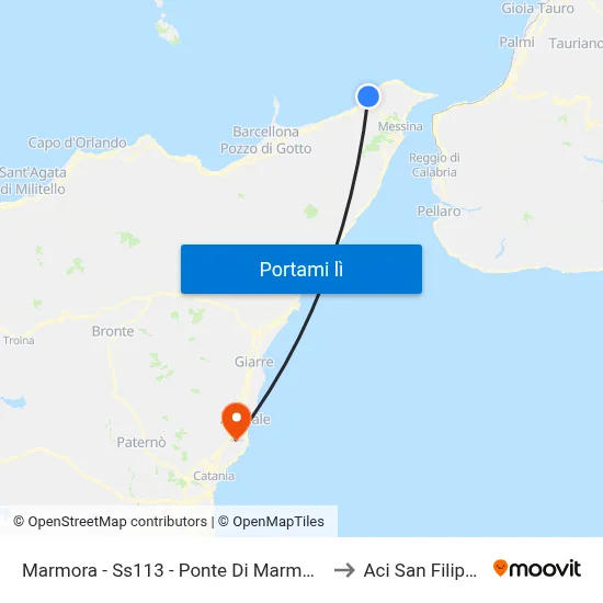 Marmora - Ss113 - Ponte Di Marmora to Aci San Filippo map