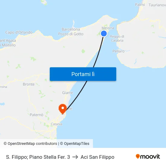 S. Filippo; Piano Stella Fer. 3 to Aci San Filippo map