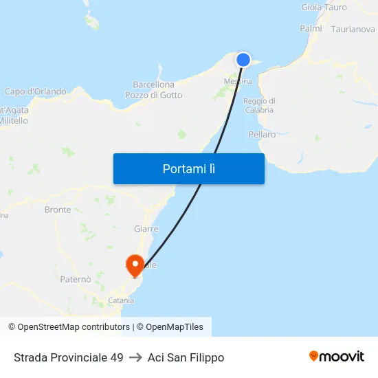 Strada Provinciale 49 to Aci San Filippo map