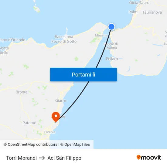 Torri Morandi to Aci San Filippo map