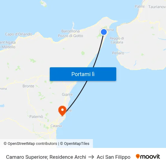 Camaro Superiore; Residence Archi to Aci San Filippo map