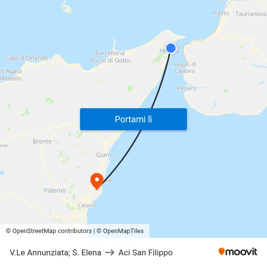 V.Le Annunziata; S. Elena to Aci San Filippo map